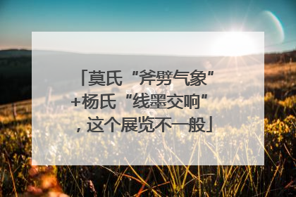 莫氏“斧劈气象”+杨氏“线墨交响”，这个展览不一般